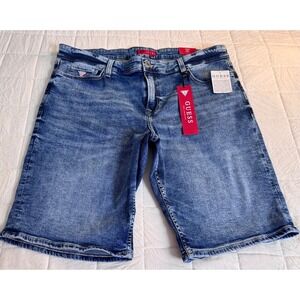 NWT Guess Sonny Short Jeans Men Size 38 Blue Denim Wash